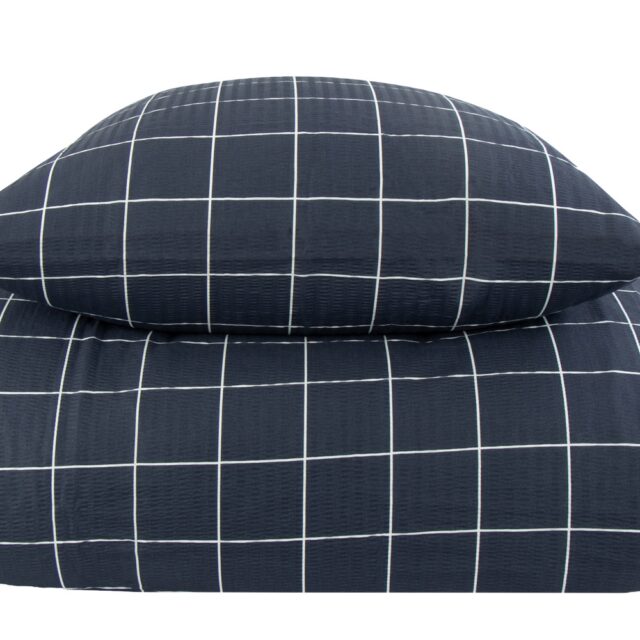 Sengetøj 200x220 cm - Blue Check - Bæk og bølge sengetøj - Borg Living - Sengetøj til dobbeltdyner