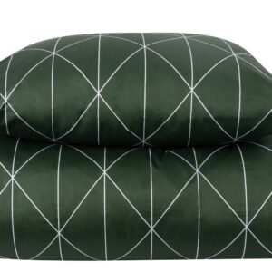 Sengetøj 240x220 cm - King size - Graphic harlekin grøn - 100% Bomuldssatin - By Night dobbelt sengetøj
