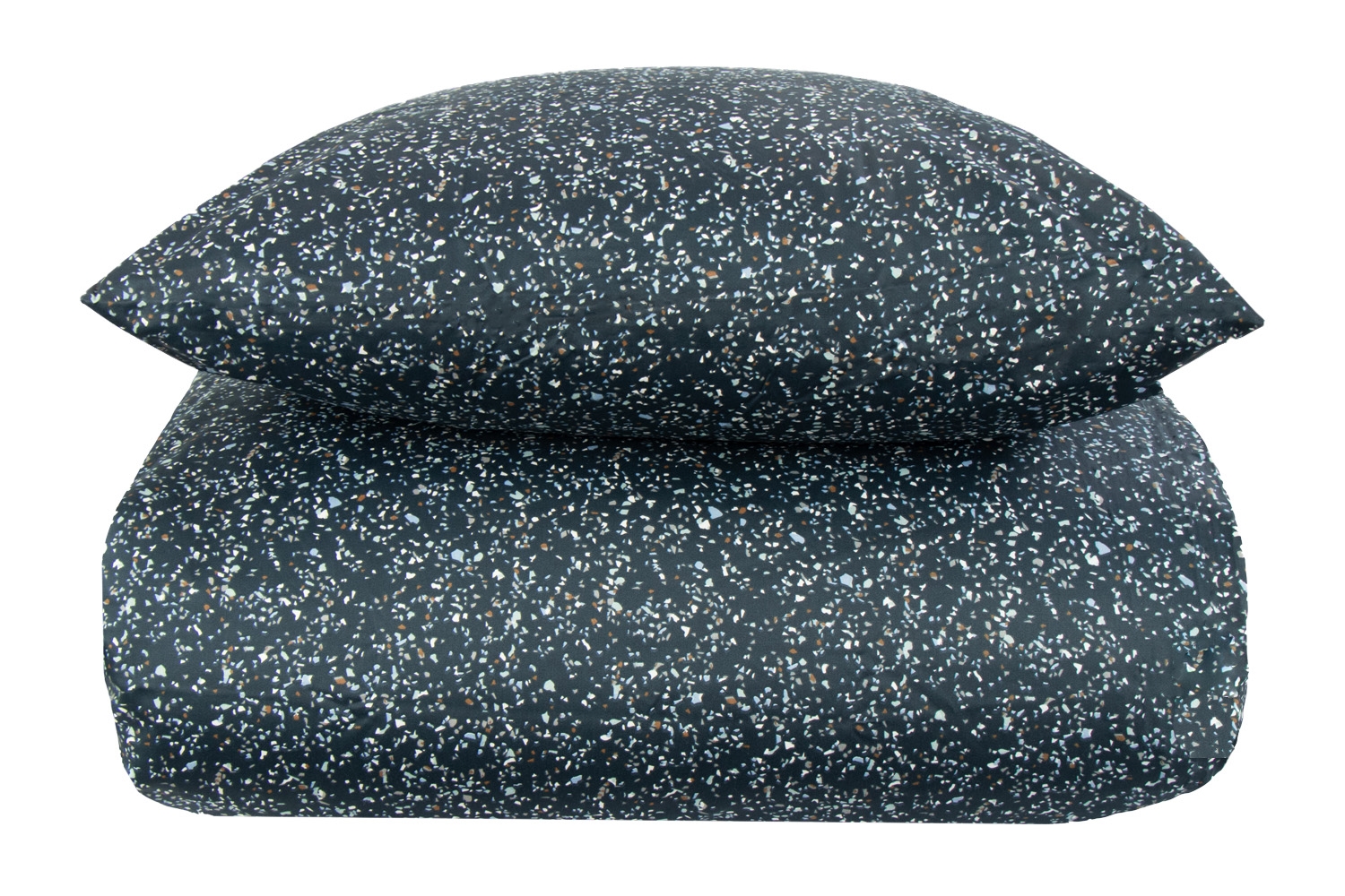 Sengetøj dobbeltdyne 200x220 cm - Marble blue dynebetræk - 100% Bomuldssatin sengetøj - By Night sengesæt