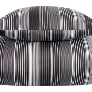 Sengetøj til dobbeltdyne 200x200 cm - Stripe sort sengesæt - In Style sengelinned i mikrofiber