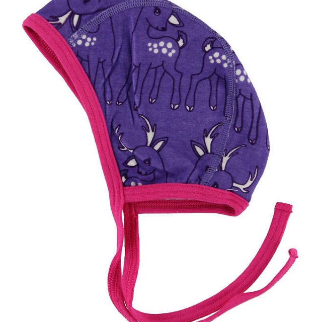 Småfolk Babyhjelm - Uld/Bomuld - Lillameleret m. Bambi