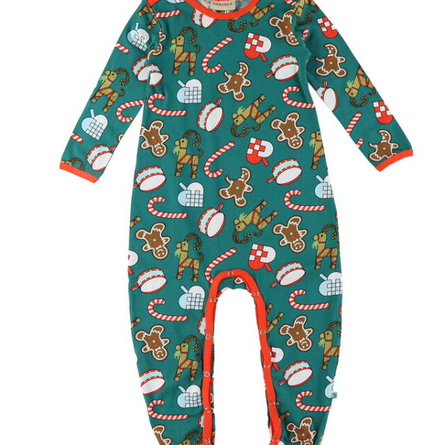 Småfolk Heldragt - Petroleum Green m. Julepynt