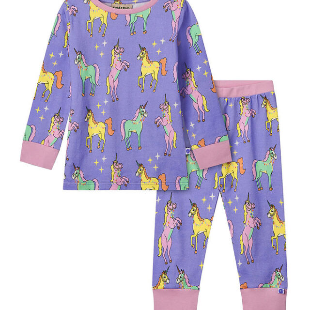 Småfolk Nattøj - Purple Delight m. Enhjørninger