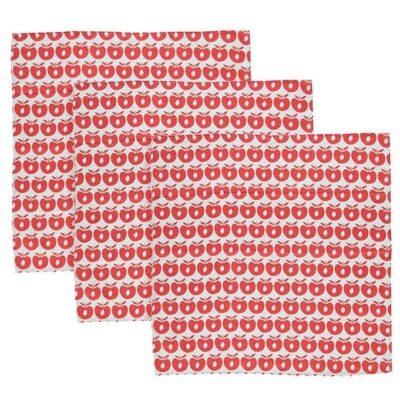 Småfolk Stofbleer - 3-pak - 79x79 - Apple Red