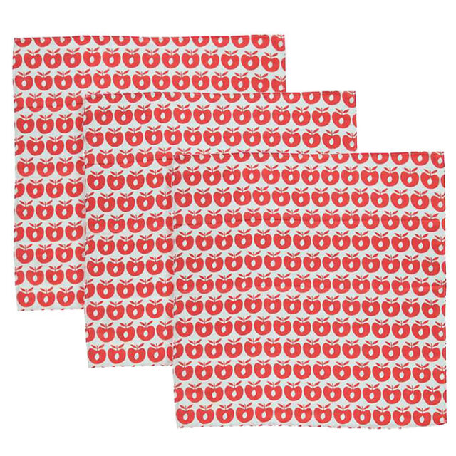 Småfolk Stofbleer - 3-pak - 79x79 - Apple Red