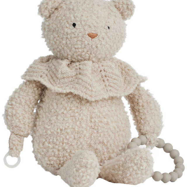 Smallstuff Aktivitets bamse - Uld - 35 cm - Nature