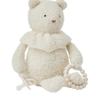 Smallstuff Aktivitets bamse - Uld - 35 cm - Off White