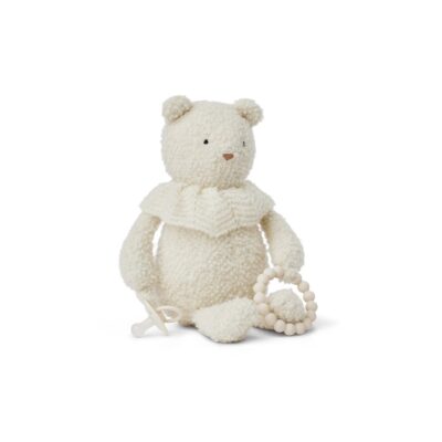 Smallstuff - Aktivitetsbamse, bouclè merino uld, off white - (40006-01)