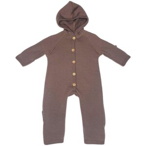 Smallstuff Uld Heldragt med Knapper og Hætte Rose Brown - Str. 56-62