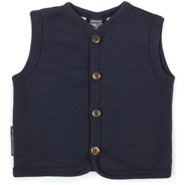 Smallstuff Uld Vest med Knapper Navy - Str. 56-62