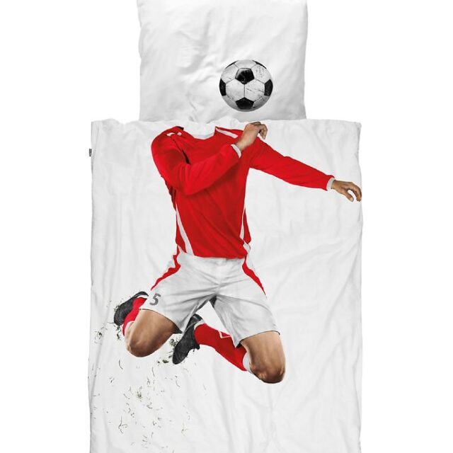 Snurk Sengetøj - Voksen - Rød Fodboldspiller