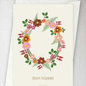Stort Tillykke, Flower, A6 Kort, ViSSEVASSE