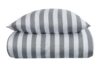 Stribet sengetøj til dobbeltdyne - 200x220 cm - Blødt bomuldssatin - Nordic Stripe - Gråt og hvidt sengesæt