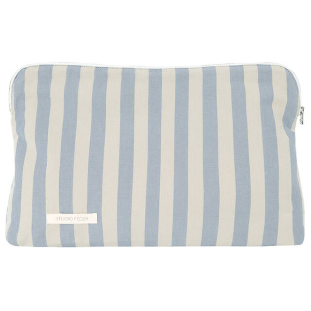 Studio Feder Toilettaske - Celia - Cotton - Pale Blue Stripe