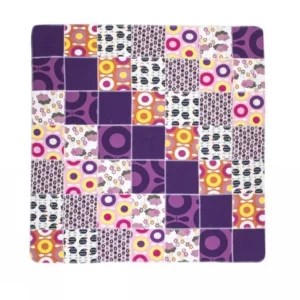 Tæppe - lilla og pink nuancer i genbrugs bomuld