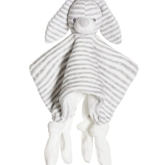 Teddykompaniet Nusseklud - Kanin - Grå/Hvidstribet