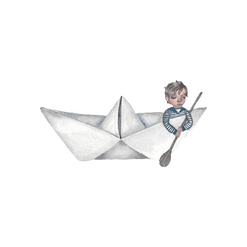 That's Mine - Wallsticker Paperboat fairytale - White