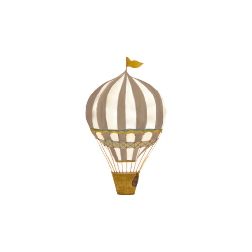 That's Mine - Wallsticker Retro air balloon small brown - Brown