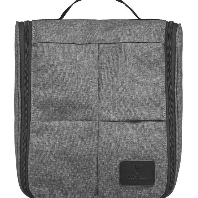 Vittorio - Hang-up Washbag in Grey - Toilettaske