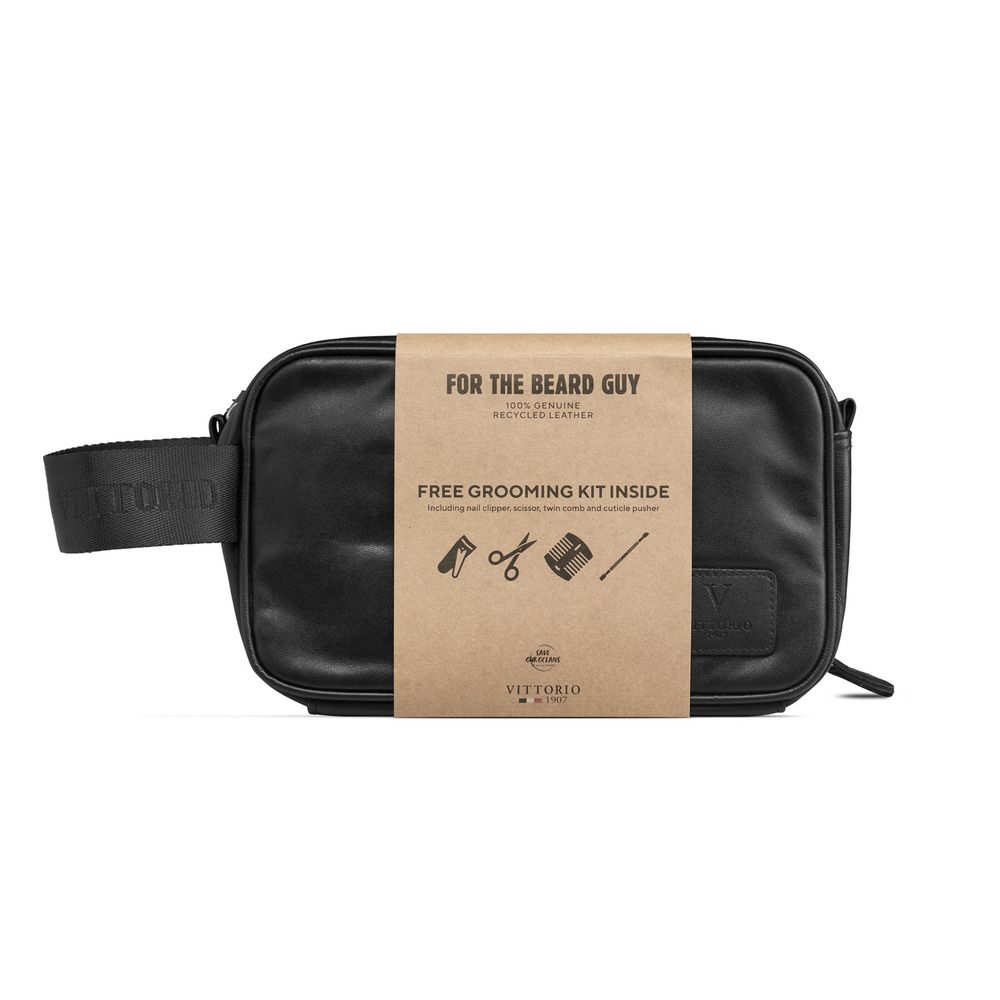 Vittorio - Wash Bag w. Grooming Kit Black - Toilettaske