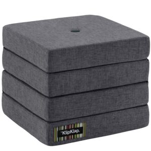 by KlipKlap Foldemadras - 4 Fold - 100x100 cm - Blue Grey/Grey