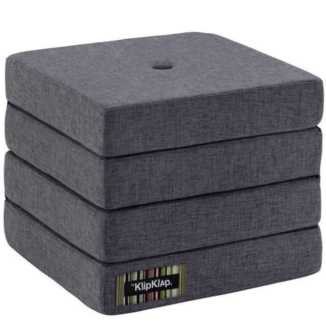 by KlipKlap Foldemadras - 4 Fold - 100x100 cm - Blue Grey/Grey