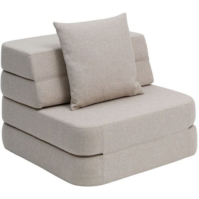 by KlipKlap Foldesofa - 3 Fold Single - 70 cm - Beige/Sand