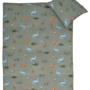Baby sengetøj - 100% Blødt bomuld - 70x100 cm - Sengesæt med dinosaur print til børn