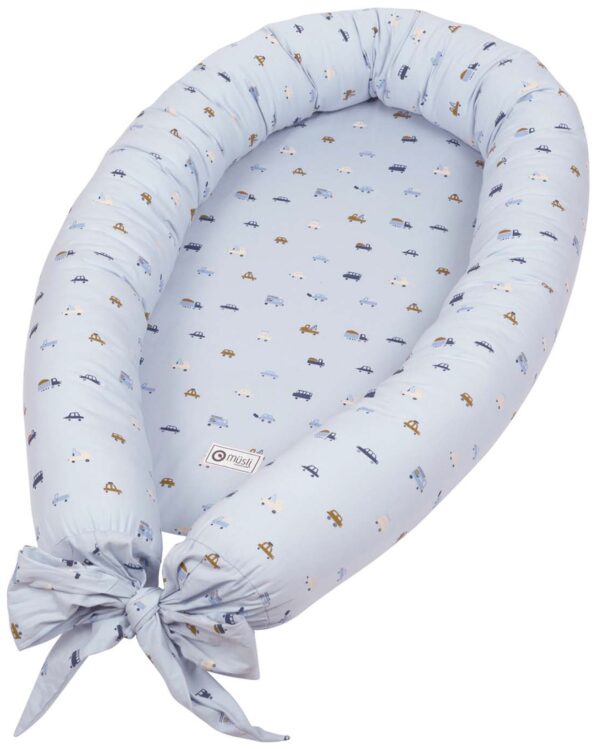 Babynest - Müsli - By green cotton - 75x40 cm - Breezy - Print med små køretøjer