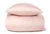 Bambus dobbelt sengetøj - 240x220 cm - 100% Naturligt bambus - Nature By Borg - Rosa satinvævet king size dynebetræk