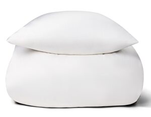 Bambus junior sengetøj - 100x140 cm - 100% Naturligt bambus - Nature By Borg - Hvidt satinvævet junior dynebetræk