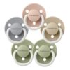 Bibs De Lux Night, Str. 1 (0-6 Mdr.) , Rund - Latex, Sutter Med Navn, 5-pak
