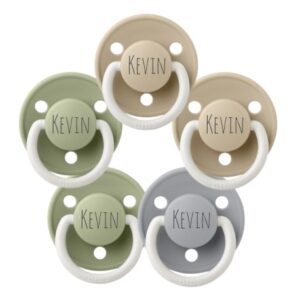 Bibs De Lux Night, Str. 2 (6+ Mdr.), Rund - Latex, Sutter Med Navn, 5-pak