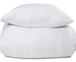 Dobbelt sengetøj i 100% Bomuldssatin - 200x220 cm - Hvidt ensfarvet sengesæt - Borg Living sengelinned