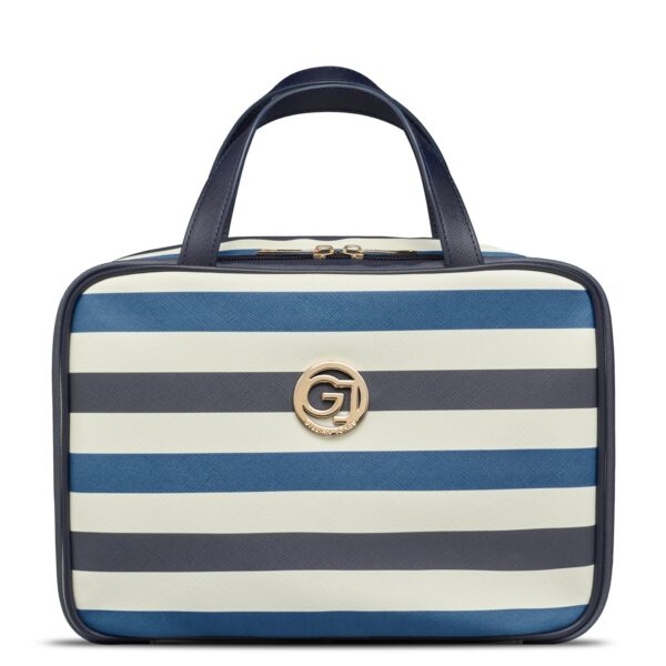 Gillian Jones - Organizer Cosmetic bag w. hangup function Dark blue/white stripes - Toilettaske