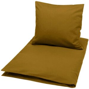 Junior sengetøj 100x140 cm - Solid pesto - 100% økologisk bomuld - Müsli