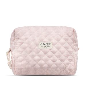 Karen - Stor toilettaske - Rosa-ternet quilt