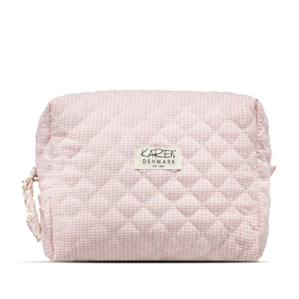 Karen - Stor toilettaske - Rosa-ternet quilt