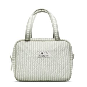 Karen - Stor toilettaske med hank - Grønn/Hvid - Large