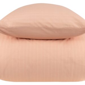 King size sengetøj 100% bomuld - 240x220 cm - Rosa stribet sengesæt - Nordstrand Home - Dynebetræk i 100% bomuld