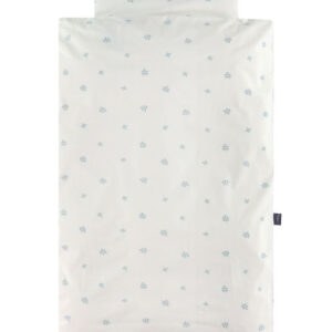 Nørgaard Madsens Sengetøj - Junior - Hvid m. Blå Blomster