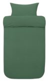 Økologisk sengetøj 140x220 cm - 100% Stenvasket bomuld - HØIE of Scandinavia Frøya grøn sengesæt