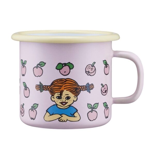 Pippi Langstrømpe Emaljekrus Lilla 2,5 DL