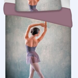 Sengetøj 140x200 cm - Ballerina - Sengetøj børn - 2 i 1 design - Dynebetræk i 100% bomuld