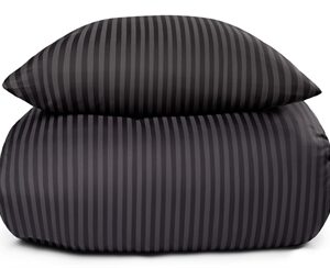 Sengetøj i 100% Bomuldssatin - 140x220 cm - Mørkegråt ensfarvet sengesæt - Borg Living sengelinned