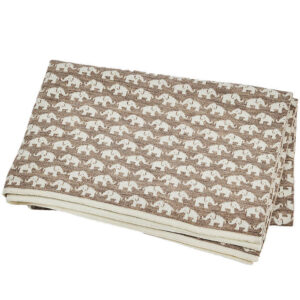 Smallstuff Babytæppe - Uld - 80x100 cm - Elephants - Natur