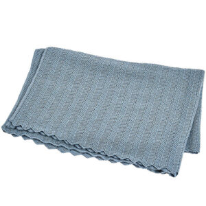 Smallstuff Babytæppe - Uld - 80x100 cm - Fishbone - Blå