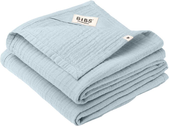 BIBS Stofble Musselin 2-pak, Baby Blue