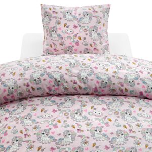 Borganäs Sengesæt 150x210 Enhjørning, Pink