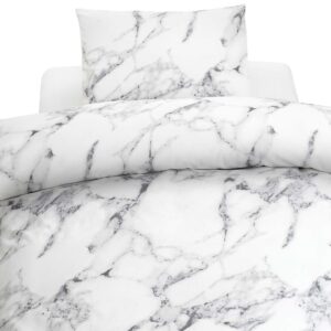 Borganäs Sengesæt Marmor 150x210, Hvid